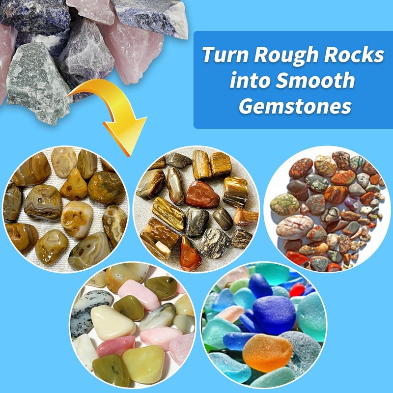 KomeStone Rock Tumbler Grit and Polish Refill Kit - 6 Pounds, Value Pack, Ideal for Up to 40 lbs. of Rocks, 4-Step Tumbling Media, Compatible with Any Rock Polisher, Better Results - Image 2